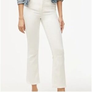 J.Crew High-Rise Flare Crop Jeans White Signature Stretch BX543 Size 32 NWT